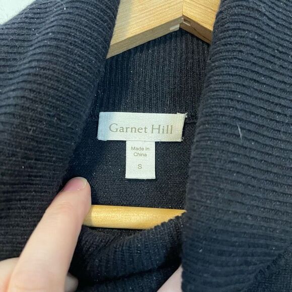 Garnet Hill Oversized Cashmere Blend Striped Turtleneck Sweater Tunic Size Small - Picture 4 of 8